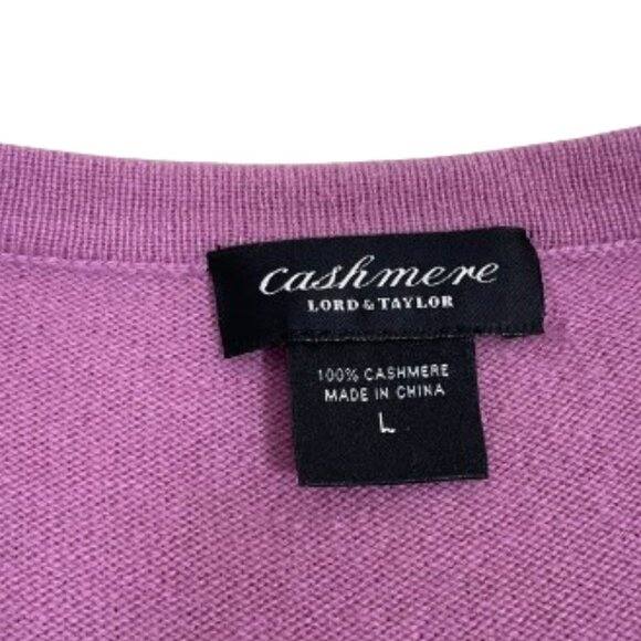 LORD & TAYLOR Cashmere Lavender Cardigan Sweater w/Ruffle Hem, 1 Button, EUC - Picture 5 of 10